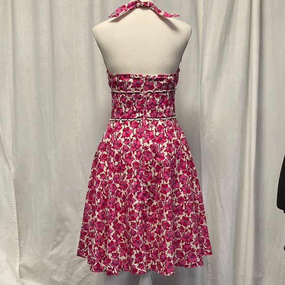 Lilly Pulitzer Vintage Class Act Willa Halter Dress Pink and Navy flowers - Picture 4 of 12